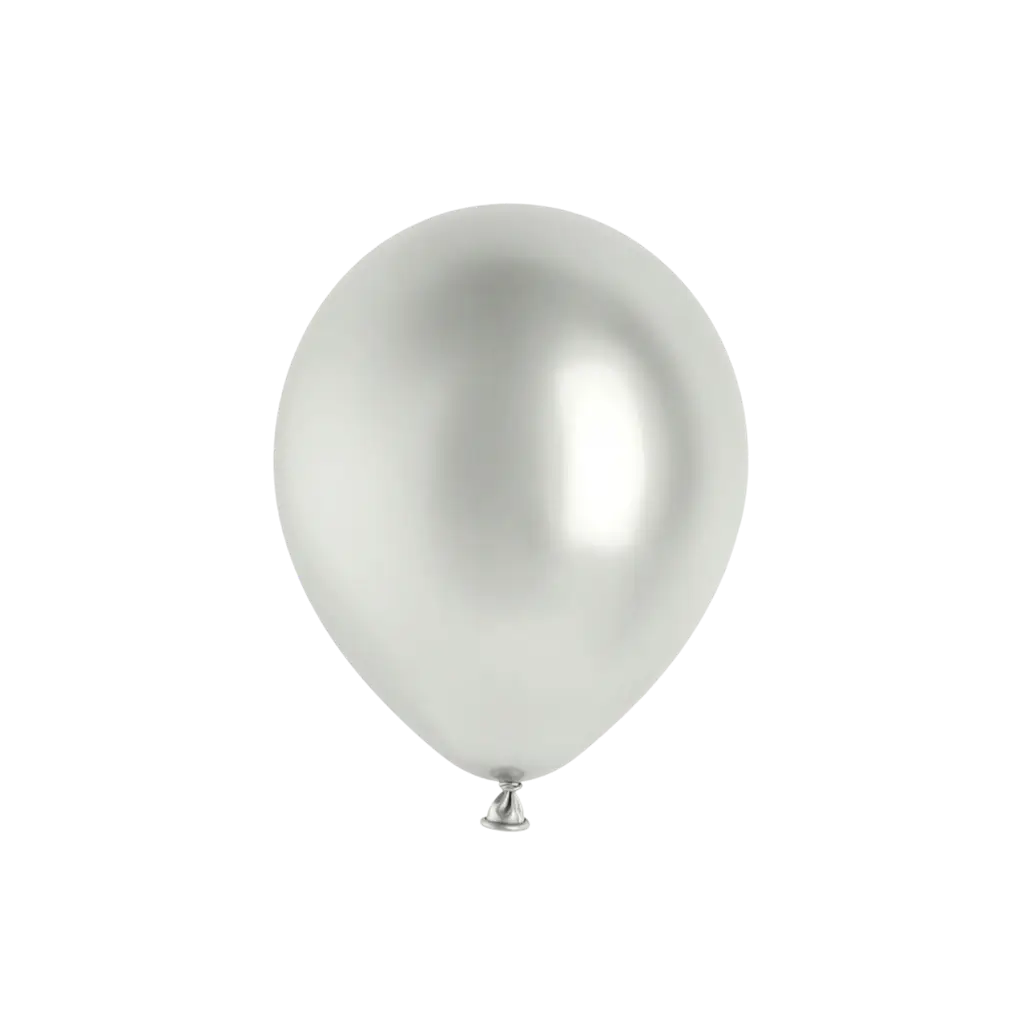 10 glanzende zilveren ballonnen