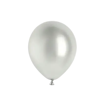 10 glanzende zilveren ballonnen