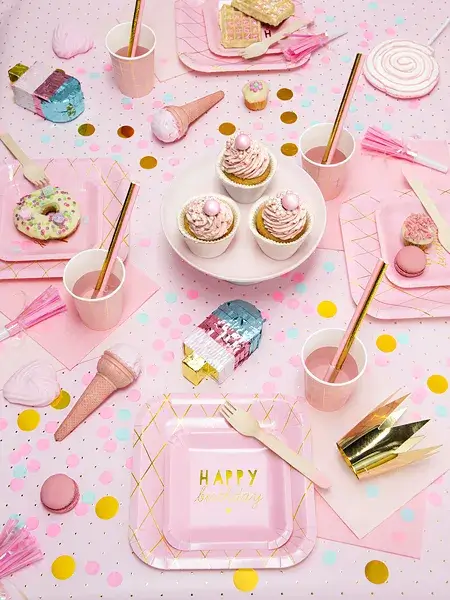 10 effen roze papieren rietjes