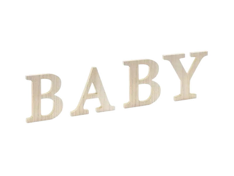 Houten paneel BABY, 21,5 x 19,5 cm