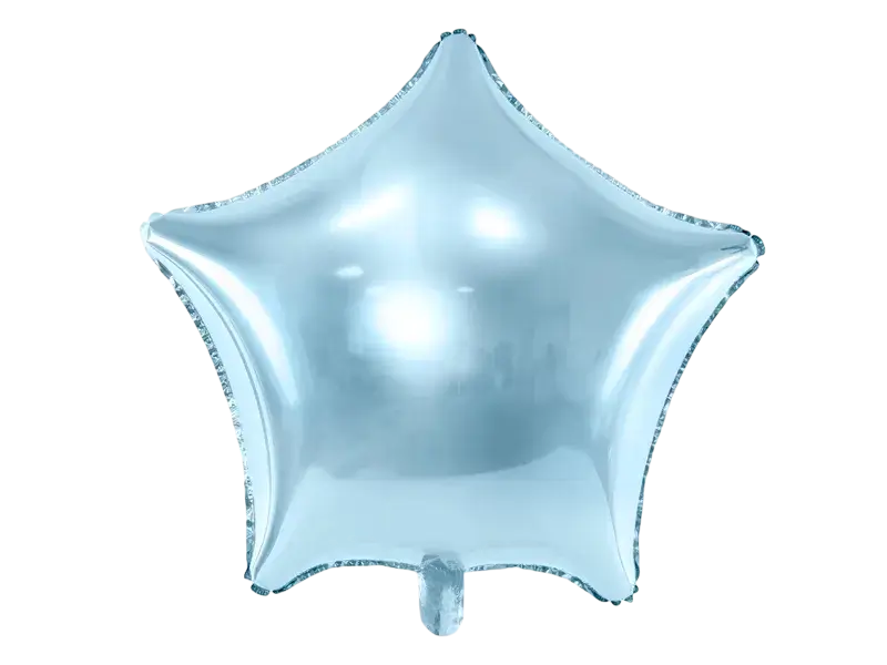 Lichtblauwe metallic aluminium ster ballon - 48 cm