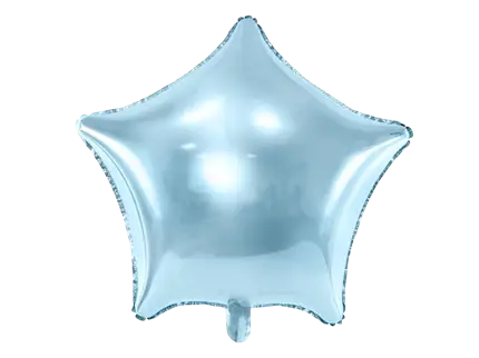 Lichtblauwe metallic aluminium ster ballon - 48 cm