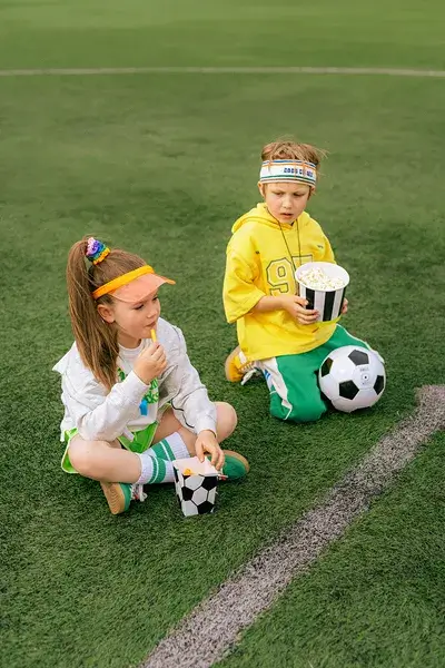 6 potten voetbal popcorn