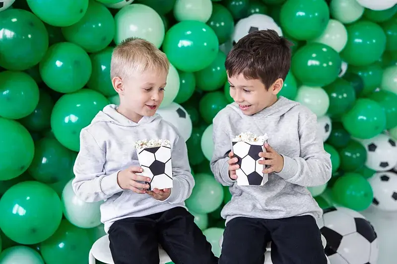 6 potten voetbal popcorn