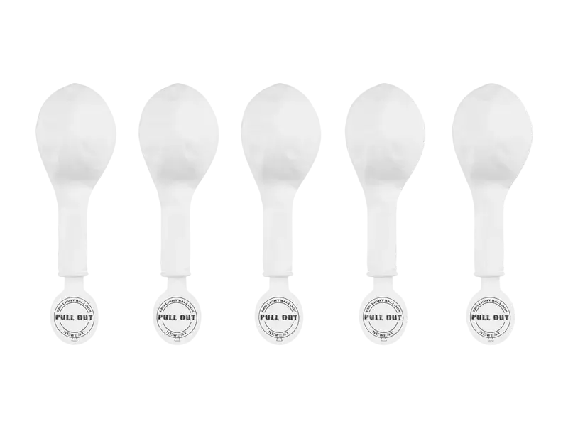 5 witte led-ballonnen