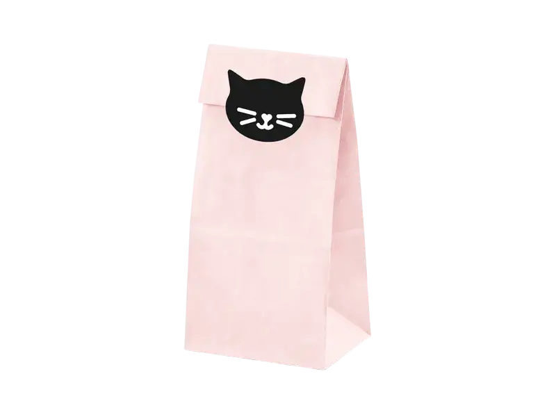 6 zakjes roze kattensnoepjes
