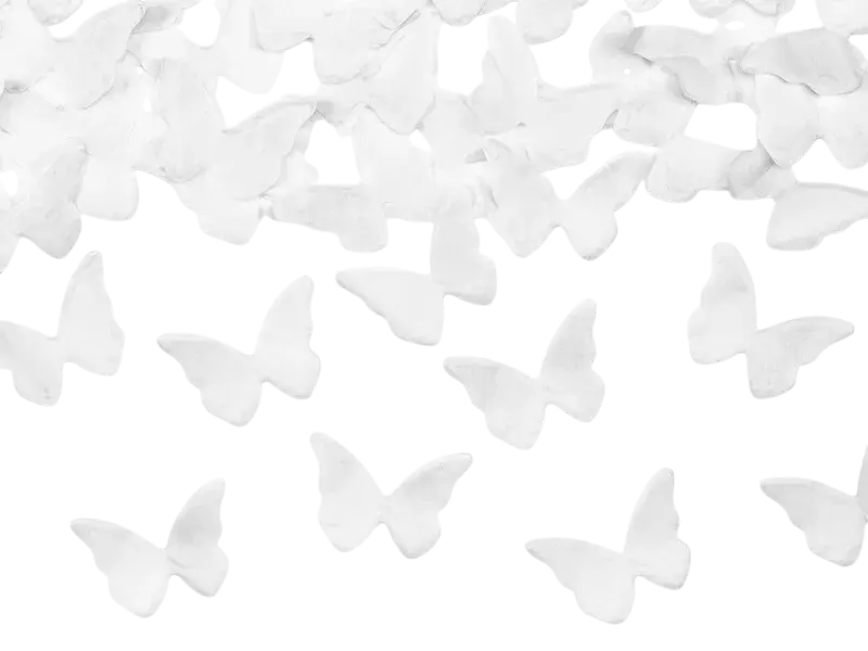 Confetti kanon met witte vlinders 20 cm