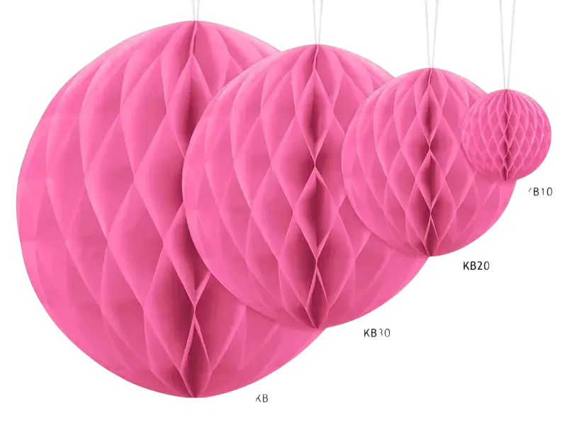 Roze honingraatbal - 30 cm
