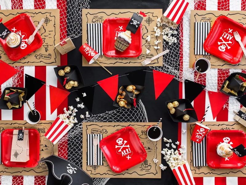 6 placemats met piratenschatkaart