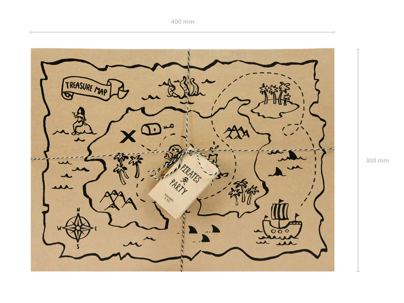 6 placemats met piratenschatkaart