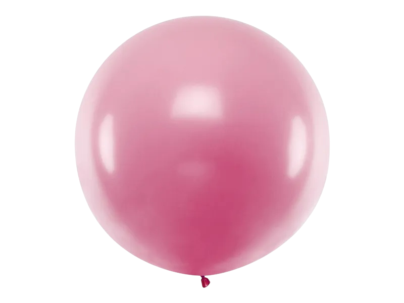 Reuze ronde lichtroze metallic ballon - 1 meter