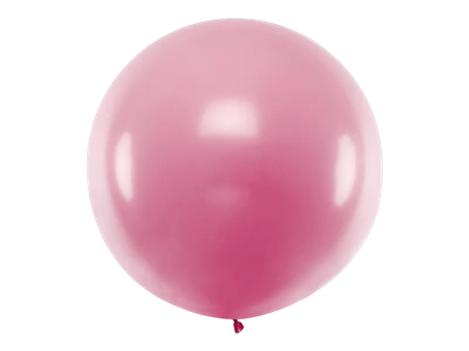 Reuze ronde lichtroze metallic ballon - 1 meter