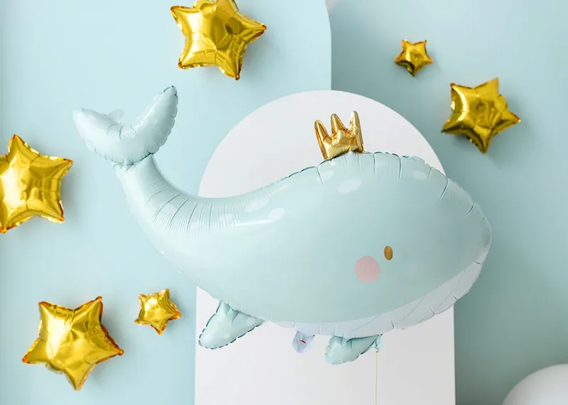 Walvis aluminium bal, 93 x 60 cm, blauw