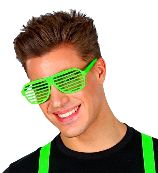 Fluorescerend groene sluiterglazen
