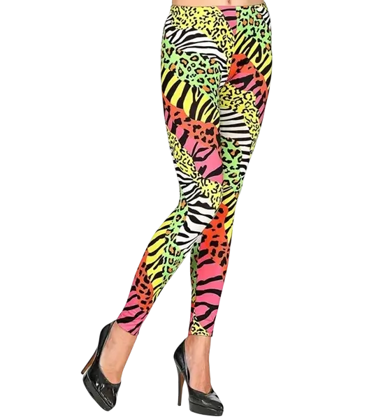 Legging met dierenprint uit de jaren 80 - S/M