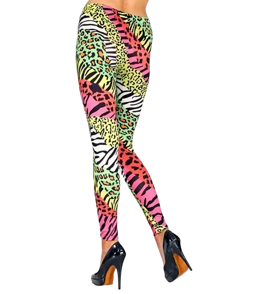 Legging met dierenprint uit de jaren 80 - S/M