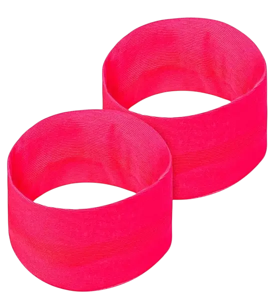 Paar neonroze manchetten
