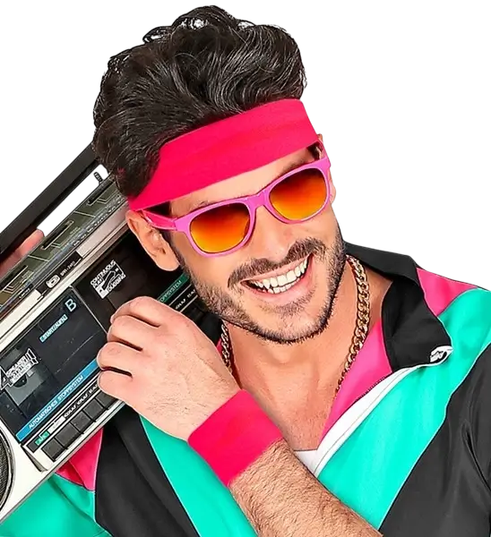 Paar neonroze manchetten