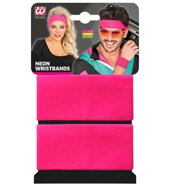 Paar neonroze manchetten