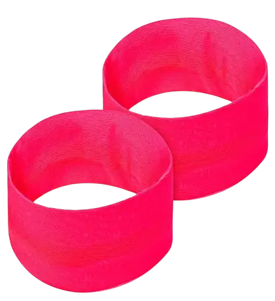 Paar neonroze manchetten