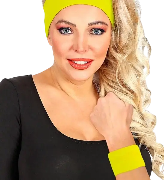 Paar neon gele manchetten