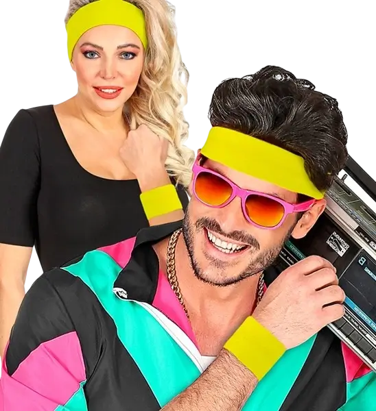 Paar neon gele manchetten