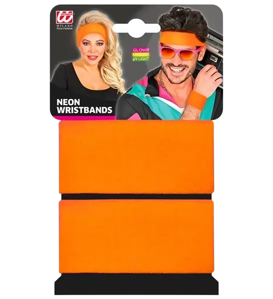 Paar fluorescerende oranje manchetten