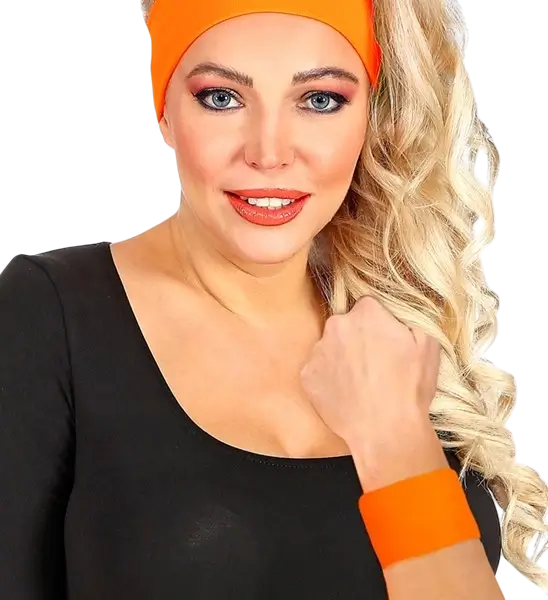 Paar fluorescerende oranje manchetten
