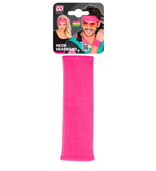 Retro neon roze hoofdband