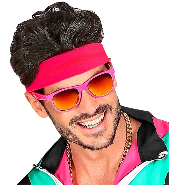 Retro neon roze hoofdband