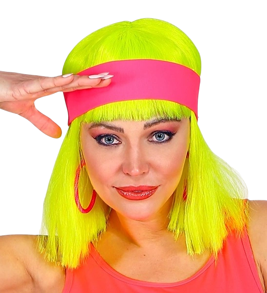 Retro neon roze hoofdband
