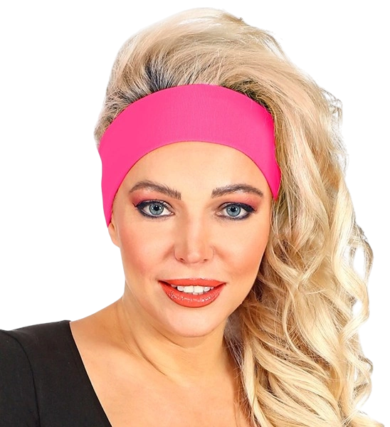 Retro neon roze hoofdband