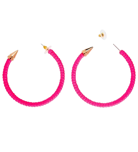 Fluorescerend roze oorbellen
