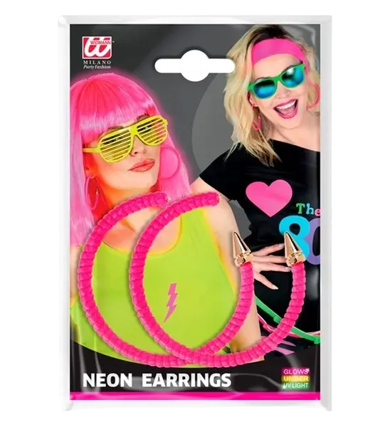 Fluorescerend roze oorbellen