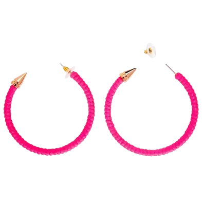 Fluorescerend roze oorbellen