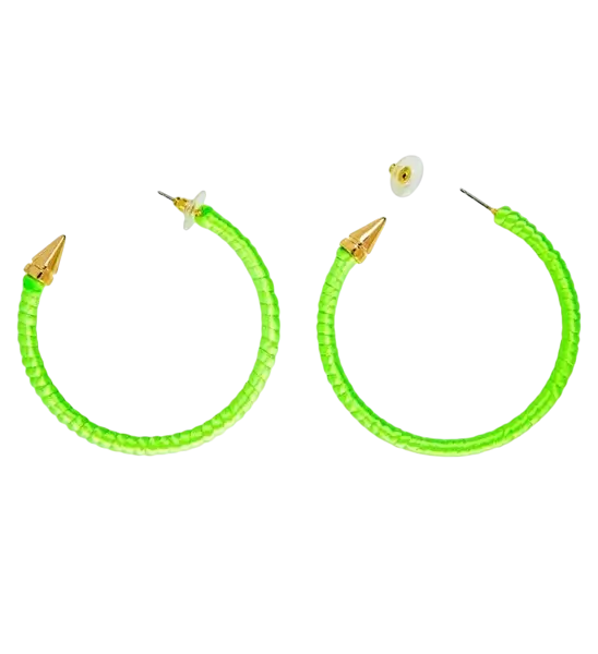 Groene fluorescerende oorbellen