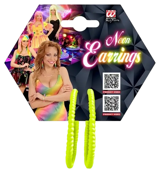 Gele fluorescerende oorbellen