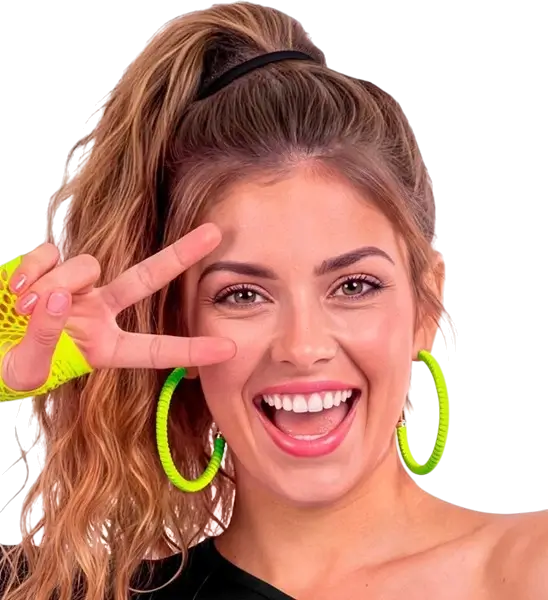 Gele fluorescerende oorbellen