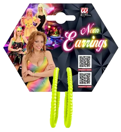 Gele fluorescerende oorbellen
