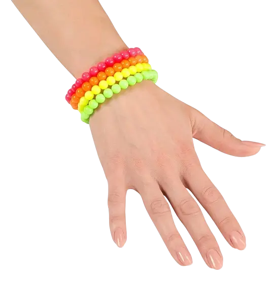 Set van 4 fluorescerende parelarmbanden