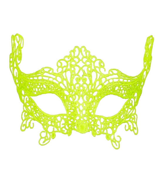 Neongeel wolvenmasker in kant