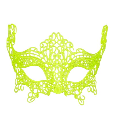 Neongeel wolvenmasker in kant