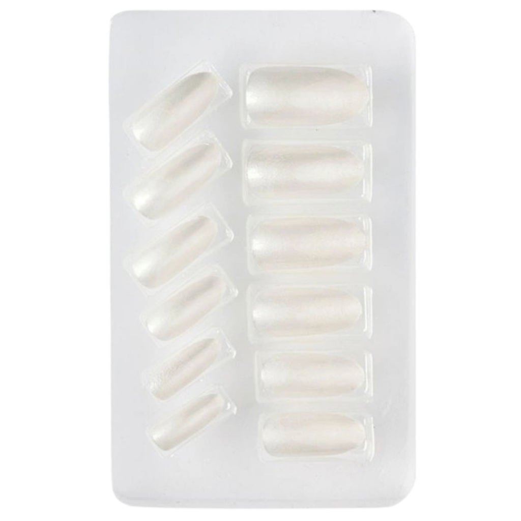 Witte fluorescerende nepnagels - set van 12