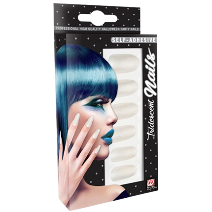 Witte fluorescerende nepnagels - set van 12