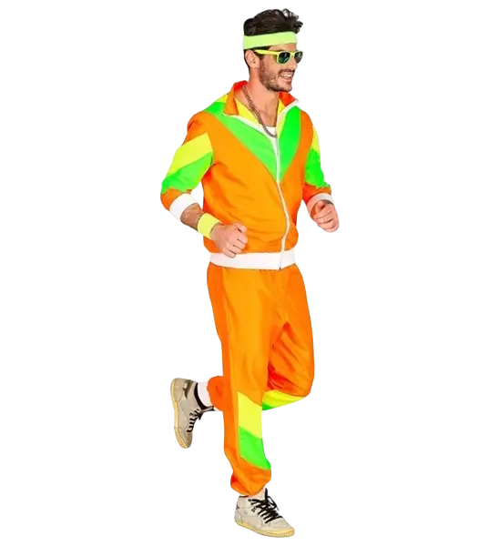 80s oranje jumpsuit - M