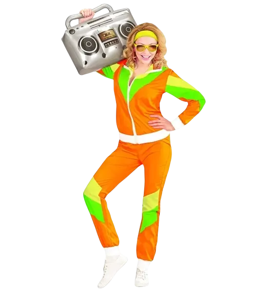 80s oranje jumpsuit - M