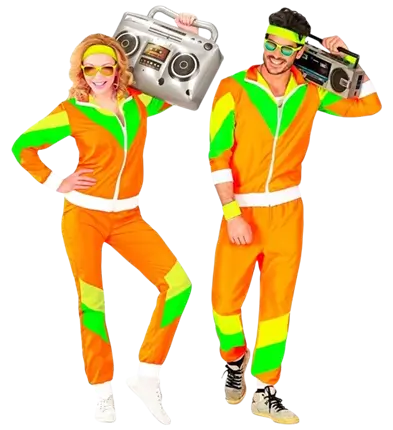 80s oranje jumpsuit - L