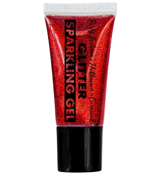 Rode glittergel voor lichaam en gezicht