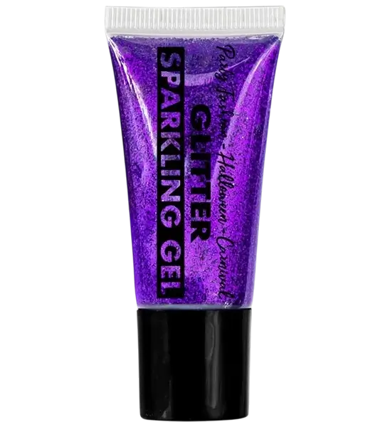 Violette glittergel voor lichaam en gezicht