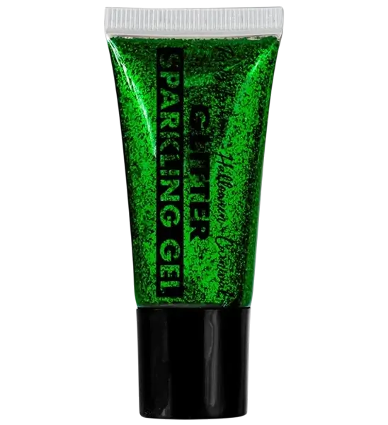 Groene glittergel voor lichaam en gezicht